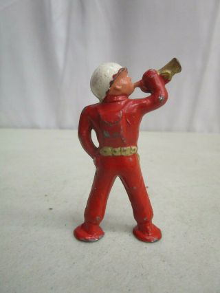 Vintage Barclay/Manoil Pod Foot Lead Soldier SOLDIER W/BUGLE (RARE RED COLOR) 3