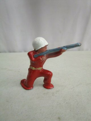 Vintage Barclay/manoil Pod Foot Lead Soldier Sniper Kneeling (rare Red Color)