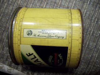8 F Antique Burley and Bright Pipe Tobacco Tin Half and Half with 2 Pipes USA 2