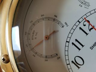 Brass Ships Clock Porthole Nautical Maritime Quartz Ship ' s Time Hygro/thermo 3