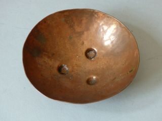 COLLECTABLE ARTS & CRAFTS COPPER PIN DISH BOWL DISH TRINKET CARD PLATE UK P 2