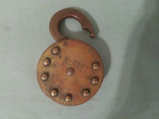 Rare No - Key Padlock American Keyless Lock Co Of Chicago Non & No Combo