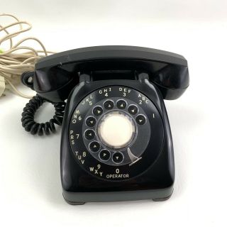 Vintage Antique Black Dial Desk Telephone Automatic Electric Monophone 1959