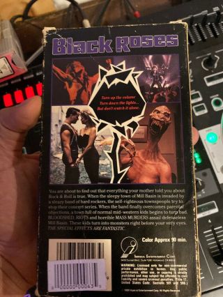 Black Roses VHS Imperial Gore Oop Rare Cult Horror Satanic Metal 1988 3