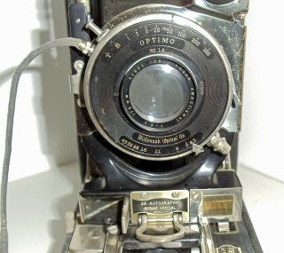 Antique KODAK Model 3A B Autographic Folding Camera WOLLENSAK Lens 1A OPTIMO GC 3