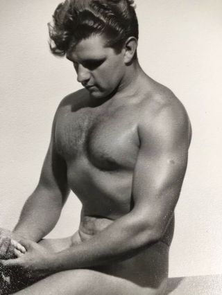 Physique Male Nude,  Bodybuilder,  Posing Strap Era,  Vintage Studio 4x5 2