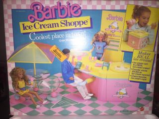 Barbie Mattel Ice Cream Shoppe & Cart Playset 1987 Vintage Rare 1980s Barbie Toy