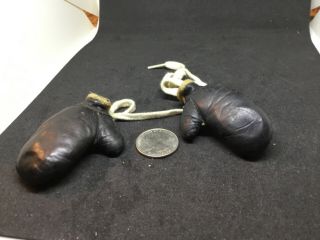 Vintage Leather Boxing Gloves - Antique Old Sports Miniature Salesman Sample