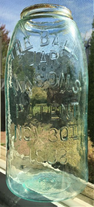 The Ball Jar Antique Half Gallon Ground Lip Fruit Jar
