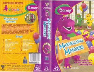 Barney Marvellous Manners Vhs Video Pal A Rare Find