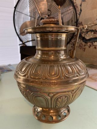 Antique B&h Bradley & Hubbard Ornate Kerosene Oil Lamp Font Burner