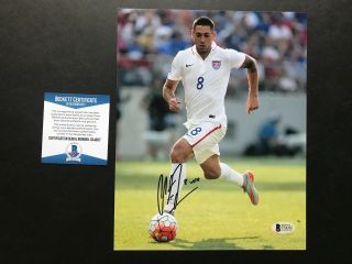 Clint Dempsey Rare Signed Autographed Us Soccer 8x10 Photo Beckett Bas Cert