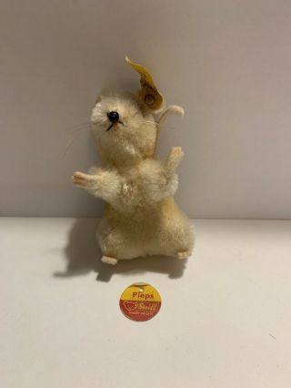 Vintage Mouse Steiff Pieps Toy Stuffed Animal W/ Tag