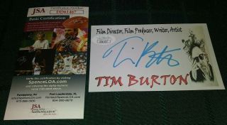 Tim Burton Movie Producer Legend Signed Autographed 3x5 Index Card Jsa Rare