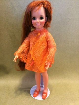 Vintage 1968 Ideal Corp 18 " Crissy Doll Dress Red Hair Sleep Eyes Smooth Pony