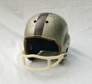 Vtg Antique Old Early Football Helmet Silver Leather Lining Size 7 1/2 Man Cave