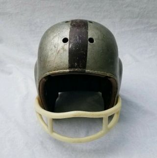 Vtg Antique Old Early Football Helmet Silver Leather Lining Size 7 1/2 Man Cave 2