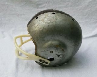 Vtg Antique Old Early Football Helmet Silver Leather Lining Size 7 1/2 Man Cave 3