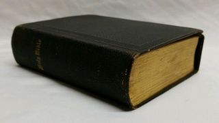 Rare Authorized King James Version Holy Bible 1878 Kjv Pocket - Size Black Leather