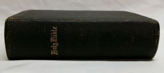 Rare Authorized King James Version Holy Bible 1878 KJV Pocket - Size Black Leather 2