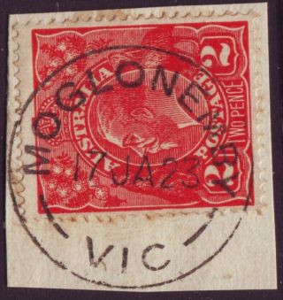 Victoria Postmark " Moglonemby " On 2d Kgv Dated 1923 Rare (a12816)