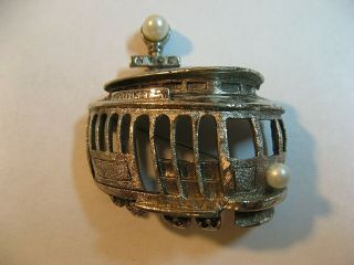 Vintage Tortolani Hyde Market St.  Trolley Brooch/great Condition/rare/collectibl