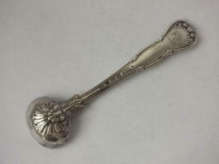Crested Antique Georgian Kings Husk Sterling Silver Salt Spoon 1829/ 11.  2 Cm
