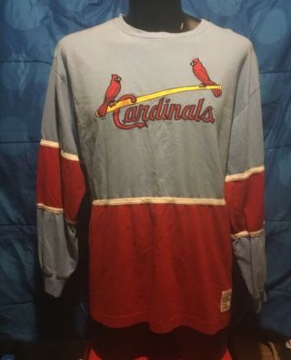 Rare Vintage Mitchell & Ness St Louis Cardinals Baseball Fan L/s Jersey Shirt Xl