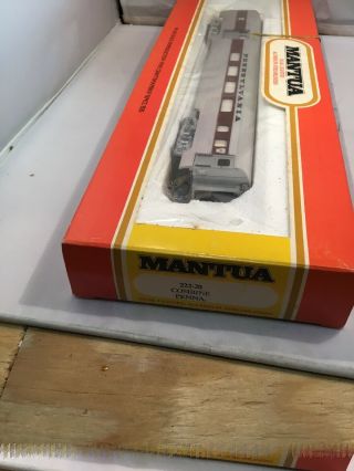 Mantua HO Scale Penn Railroad Lighted Streamliner Combine Car Rare Box 222 - 20 2