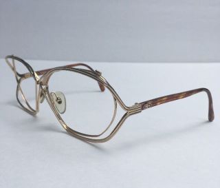 Very Rare Vintage Christian Dior Cd 2499 Butterfly Tortoise Gold Eyeglass Frames