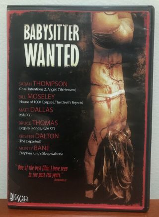 Babysitter Wanted Dvd Oop Rare Horror