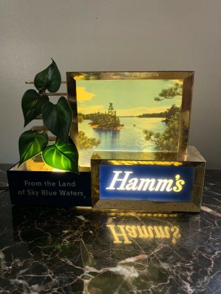 Rare Breweriana: Lighted Vintage Hamms Beer Sign All W - Box Work
