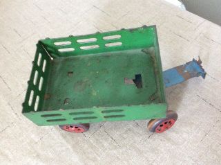 antique Metal Wagon Toy With Wooden Wheels 3