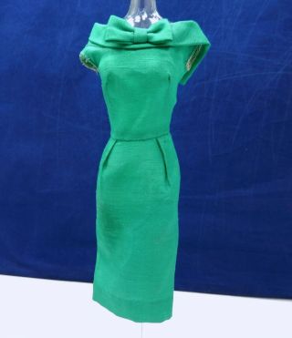 Vintage Barbie 1962 - 63 Emerald Green Silk Sheath Dress Pak