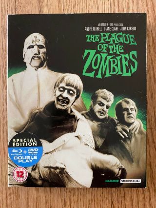 Plague Of The Zombies Blu - Ray,  Dvd Region B / 2 Rare Slipcase Hammer Horror
