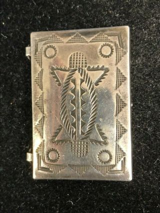 Vintage Native American Sterling Silver Trinket Pill Box