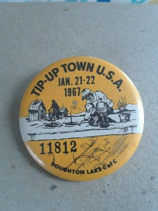 Very Rare 1967 Tip Up Town Pin.