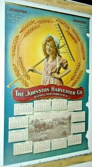 Rare Antique 1904 Advertising Calendar Johnston Harvester Co Batavia Ny Farming