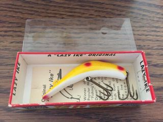 Vintage Lazy Ike Lure Kl - 2 “yellow Spot” (ys) Lazy Ike - 2 - W Box & Paper Insert