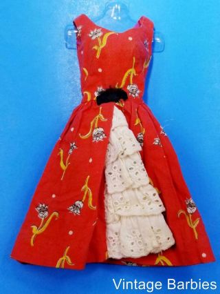 Barbie Doll Garden Tea Party 1606 Dress Htf Vintage 1960 