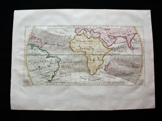 1754 Bellin: Rare World Map,  Eastern Hemisphere,  Africa,  Asia,  Europa