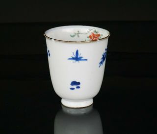 Rare Antique Chinese Blue And White Famille Verte Porcelain Cup Kangxi 1662 - 1722