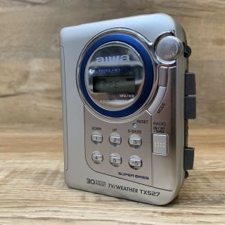 Rare Model Aiwa Hs - Tx527 Portable Cassette Player Bass Tape No Radio