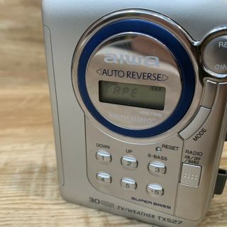 RARE Model AIWA HS - TX527 Portable Cassette Player Bass Tape No Radio 3