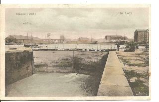 Rare Vintage Postcard,  The Lock,  Sharpness Docks,  Berkeley,  Gloucestershire,  1906
