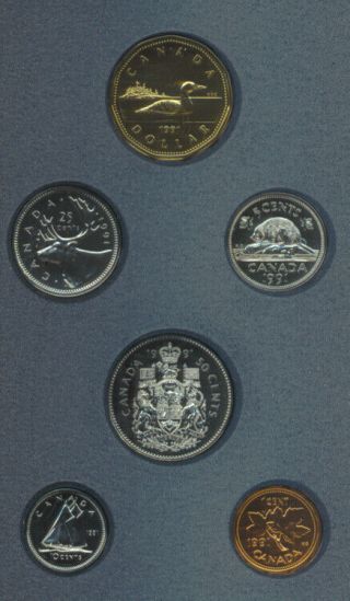 Canada 1991 Specimen Set Of Canadian Coins Rare 25 Cents Quarter No