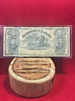 Antique 1898 " Dominion Of Canada " One Dollar Ottawa Note - Wowza