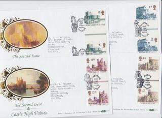 Gb Stamps Rare First Day Cover 1992 High Value Castles Gutter Pairs Specials