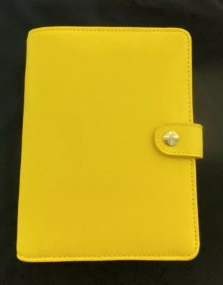 Kikki K Planner Medium Leather Bright Yellow Limited Edition - Rare