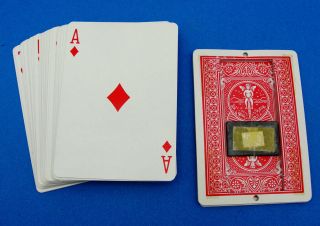 Rare Vintage Magic Trick Card Deck W Movable Sliding Hidden Piece Illusionist